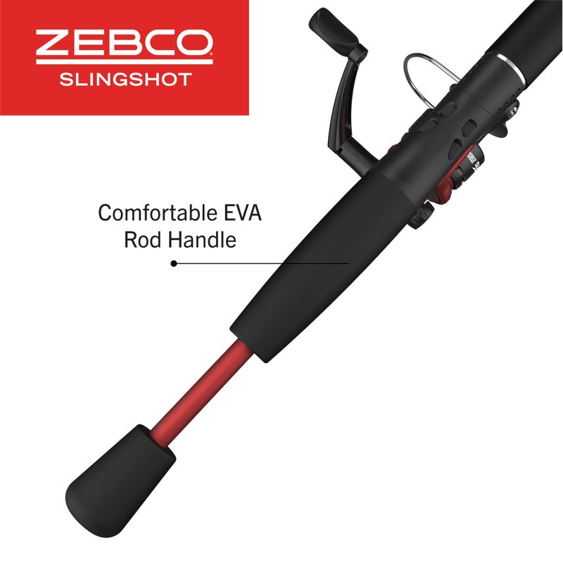 Zebco Slingshot Spinning Reel and Fishing Rod Combo, 6-Foot 2-Piece Fishing Pole, Size 20 Reel, Changeable Right- or Left-Hand Retrieve, Pre-Spooled with 8-Pound Zebco Cajun Line, Red - Image 5